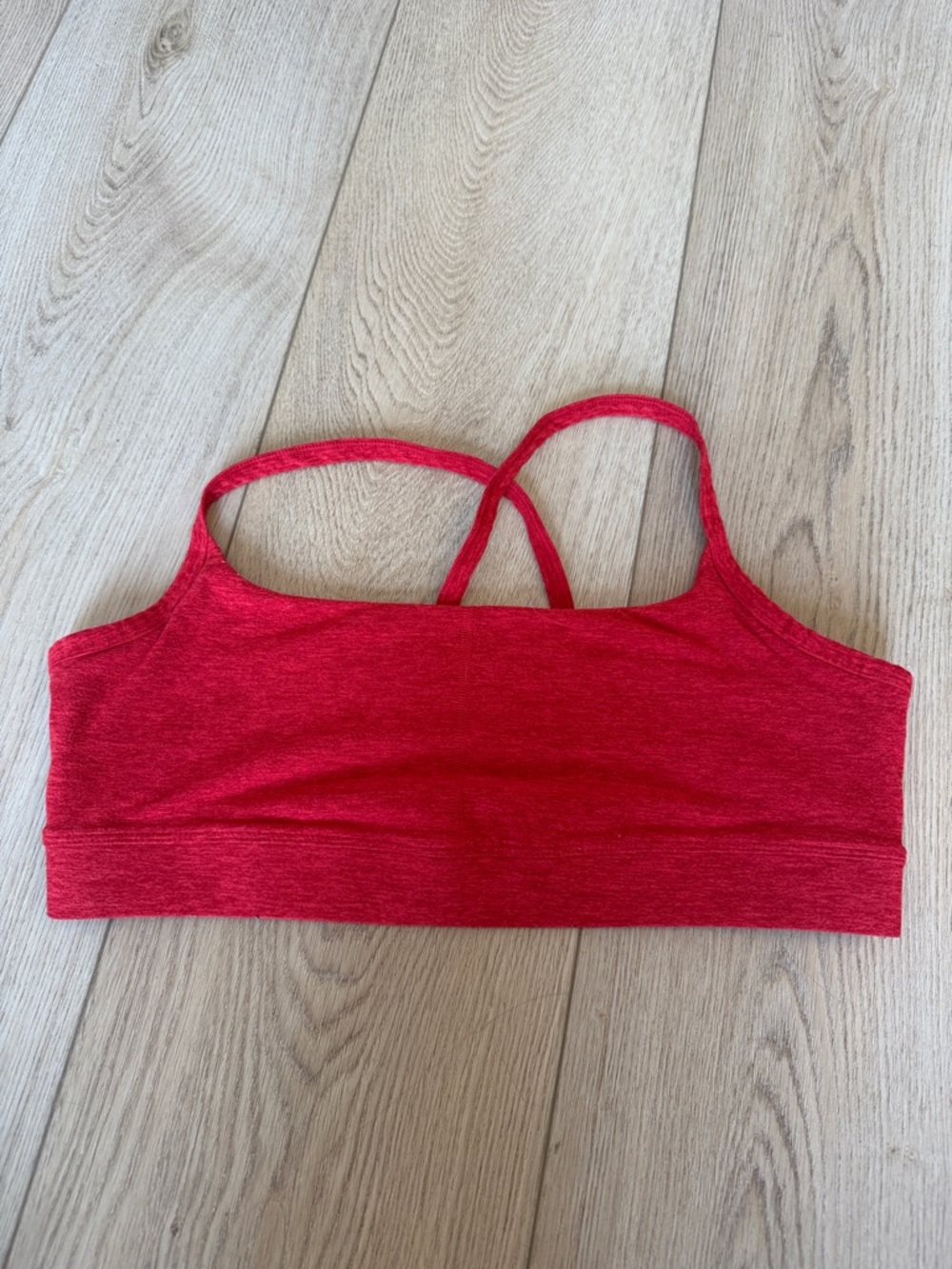 Fabletics Red Seamless Strappy Sports Bra
